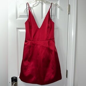 TOPSHOP Red Satin Mini Dress. Crisscross open back. New with tags.